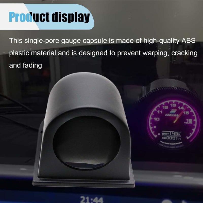 BDZMC Universal Black 2" 52mm Single Hole Gauge Dashboard Pod, ABS Plastic Car Dash Meter Cup Gauge Pod Mount Holder, Fit Most Cars, Trucks, Boats (Single Hole) - Image 5